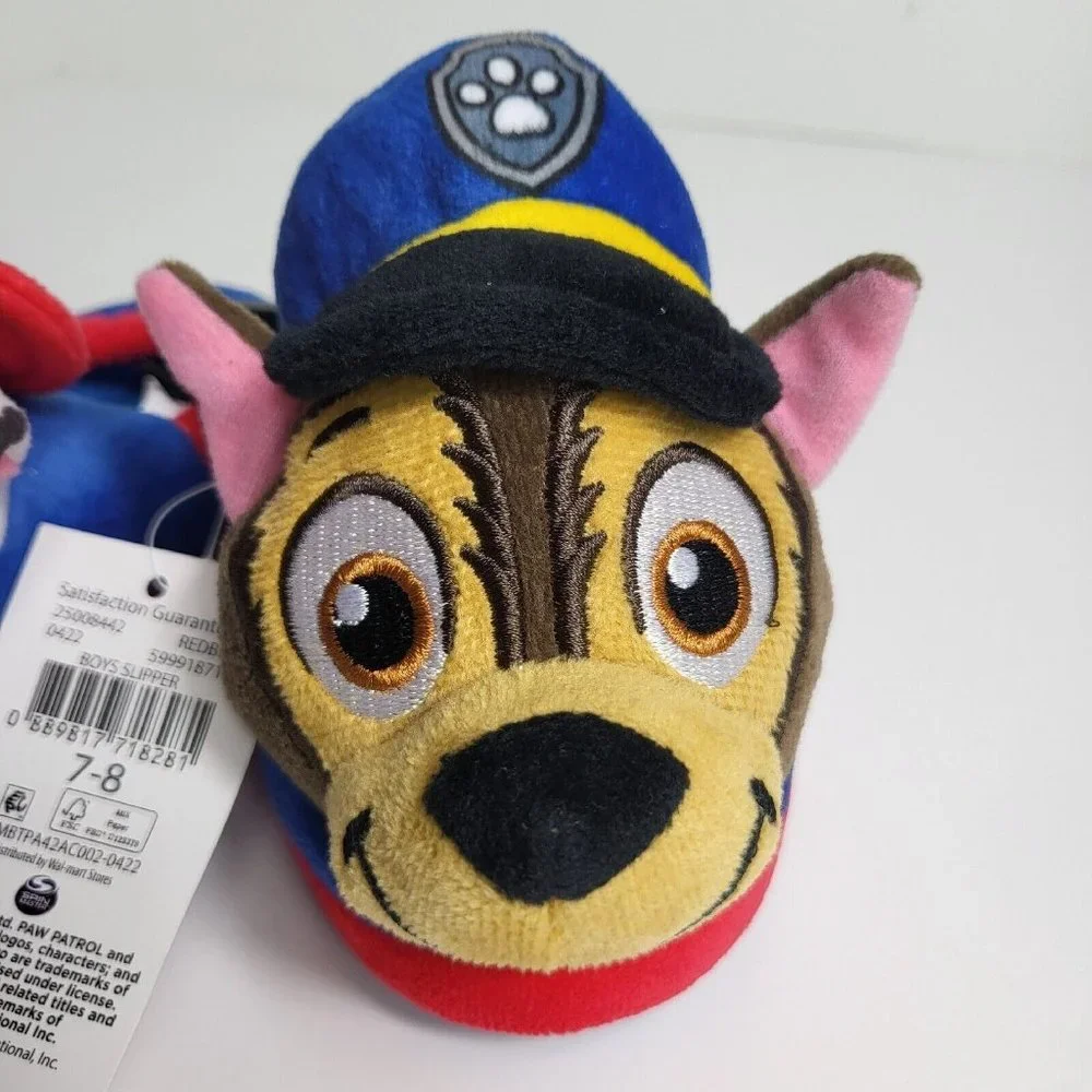 Paw Patrol Kids Slippers Chase Marshall Plush Puppy Dog Sz 7/8 Nickelodeon New - Picture 4 of 16